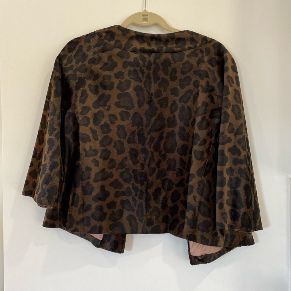 Leopard Print Cape Style Jacket With Bejeweled Ne… - image 3